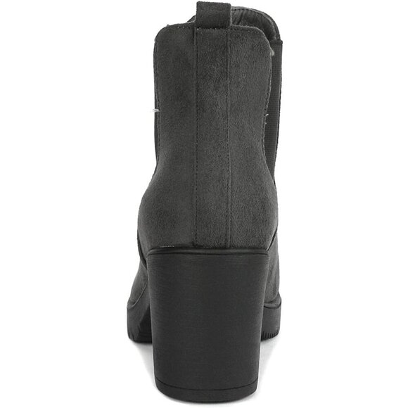 DREAM PAIRS Women's High Chunky Heel Grey Ankle Boots - Picture 4 of 8